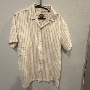 Men's Common People Cream Striped Shirt
